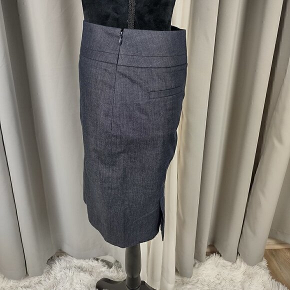 Ann Taylor Loft Women's Charcoal Gray Cotton A-Line Skirt Size 0 - Picture 2 of 10